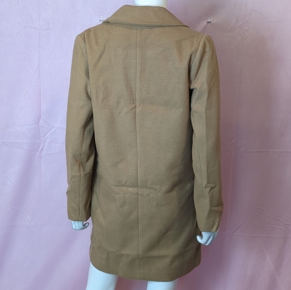 Missguided Button Front Slim Camel Coat with Pockets size 6 - Picture 4 of 8